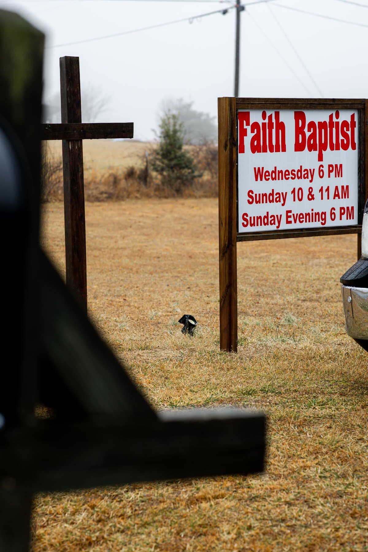 Faith Baptist sign with cross