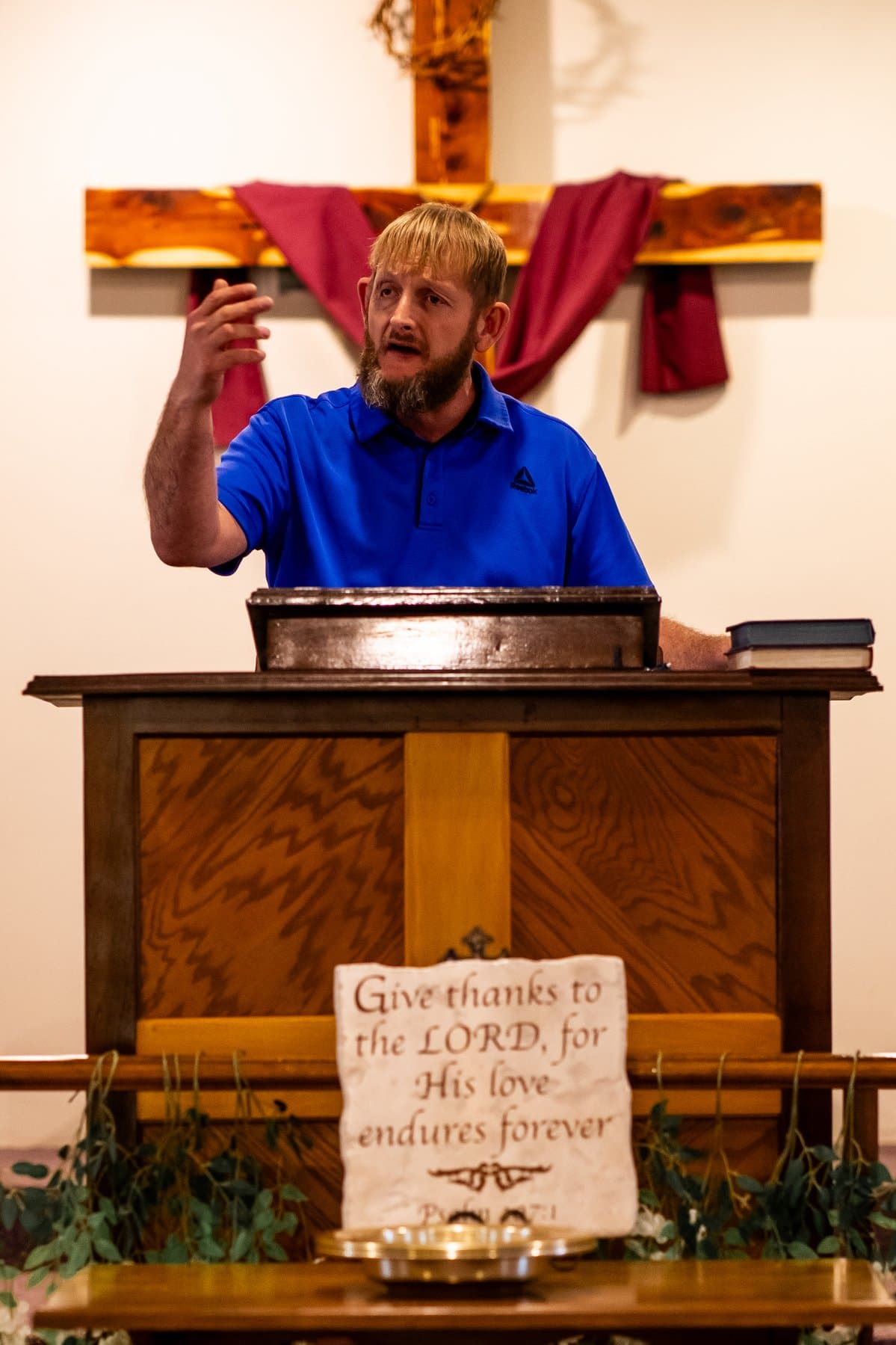 Pastor Justin Dannel preaching — Sunday morning